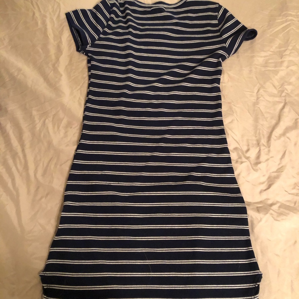 Blue and white dress